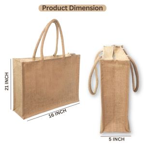 LMC Jute Shopping Bag with Zip Lock