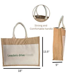 LMC Jute & Canvas Shopping Tote Bags