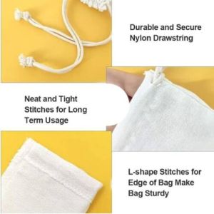 LMC Small Cotton Drawstring Pouch Bag
