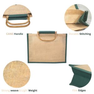 LMC Jute Shopping Bag with Cane Handle