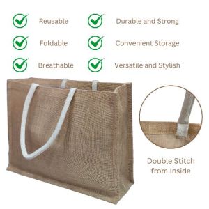 LMC Jute Shopping Tote Bags for Multipurpose use With Customizes logo/text