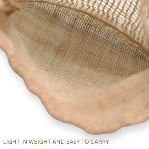 LMC Jute Bag with Drawstring Natural Jute Net Window