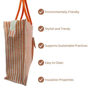 LMC Cotton Striped Pattern Fashionable Bag