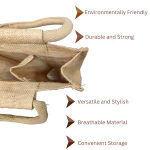 LMC Printed Jute Wine Bag for 2 Bottles