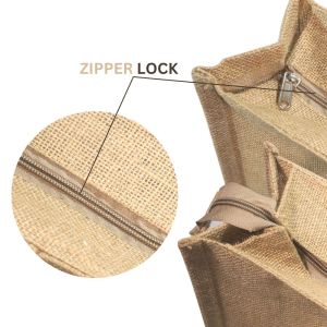 LMC Jute Shopping Bag with Zip Lock