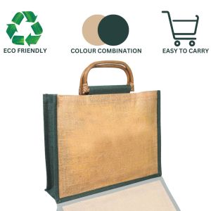 LMC Jute Shopping Bag with Cane Handle