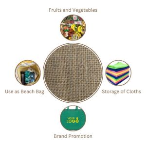 LMC Jute & Canvas Shopping Tote Bags