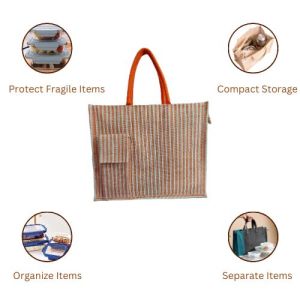 LMC Cotton Striped Pattern Fashionable Bag
