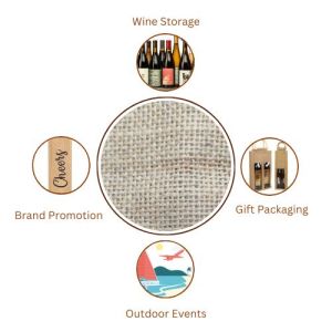 LMC Printed Jute Wine Bag for 2 Bottles