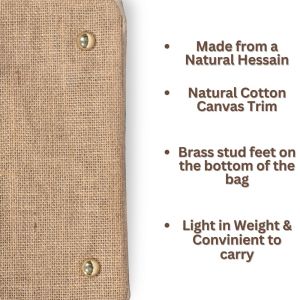 LMC Reusable Juco Tote Shopping Bags with Leather Strap Handles