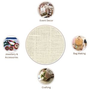 LMC-Super Bright White Jute Burlap Hessian Fabric