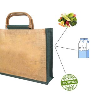 LMC Jute Shopping Bag with Cane Handle