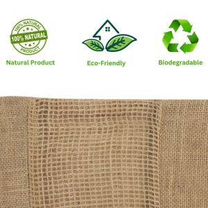 LMC Jute Bag with Drawstring Natural Jute Net Window
