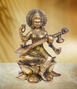 Brass Maa Saraswati Statue