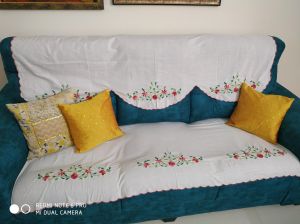 Cotton Embroidered Sofa Back Cover