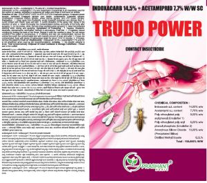Trudo Power Indoxacarb 14.5% + Acetamiprid 7.7% W/W SC Contact Insecticide