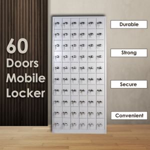60 Door Rectangular Key Lock Mobile Locker