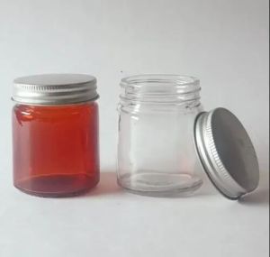 250gm Round Transparent Glass Candle Jar with Tin Lid