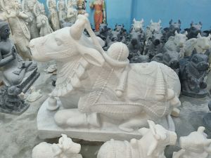 Marble Nandi Statue