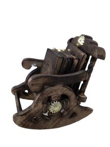 Rectangular Brown Wooden Chair Tea Coaster