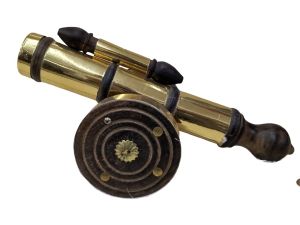 Unique Wooden Brass Decorative Canon