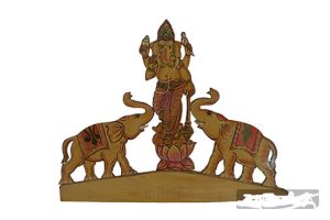 ganesh frame wooden statue