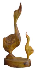 wooden duck statues
