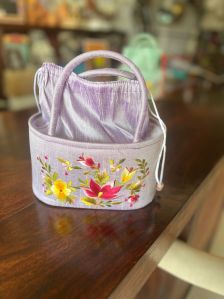 #POTLI BASKET WITH PARSI AMBROIDARY# BEAUTIFUL