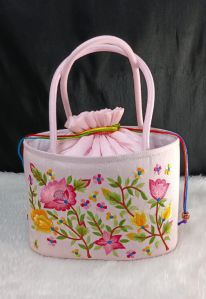 #POTLI BASKET WITH PARSI AMBROIDARY# BEAUTIFUL