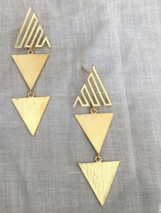 Ladies Triangle Disc Earrings