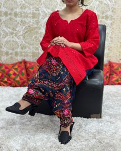 Chikan Kurti with Salwar Set