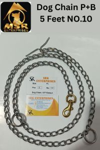 10 No. Plain Twisted Iron Dog Chain with Brass Hook