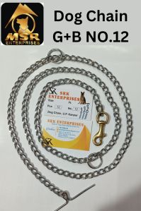 12 No. Grinded Twisted Iron Dog Chain with Brass Hook