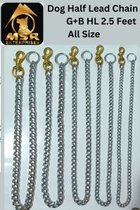 2.5 Feet Grinded Twisted Iron Dog Half Lead Chain Brass Hook