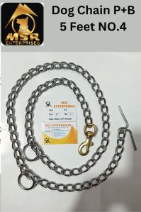 4 No. Plain Twisted Iron Dog Chain with Brass Hook