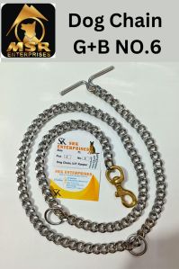 6 No. Grinded Twisted Iron Dog Chain With Brass Hook