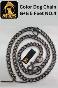 Black polish Grinded Twisted Iron Dog Chain With Brass Hook