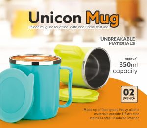 Plastic Unicorn Mug Set