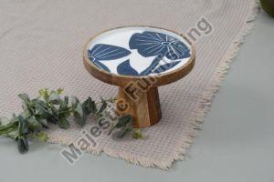 Blue Lagoon Wooden Cake Stand