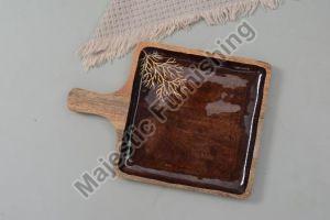 Gold Merry Wooden Serving Tray