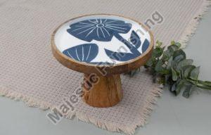 Blue Lagoon Wooden Cake Stand