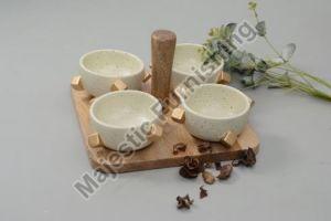 Toffee Wooden Serving Bowl