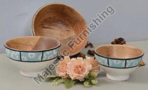 Modern Tribe Wooden Serving Bowl