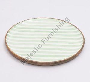Lime Line Wooden Plates