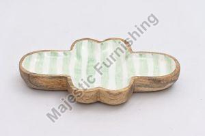 Lime Line Wooden Plates