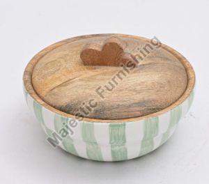 Lime Line Wooden Bowls