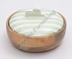 Lime Line Wooden Canister