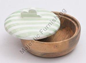 Lime Line Wooden Canister