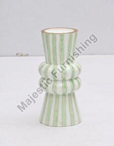Lime Line Wooden Candle Stand