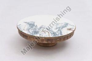 Faux Marble Wooden Cake Stand